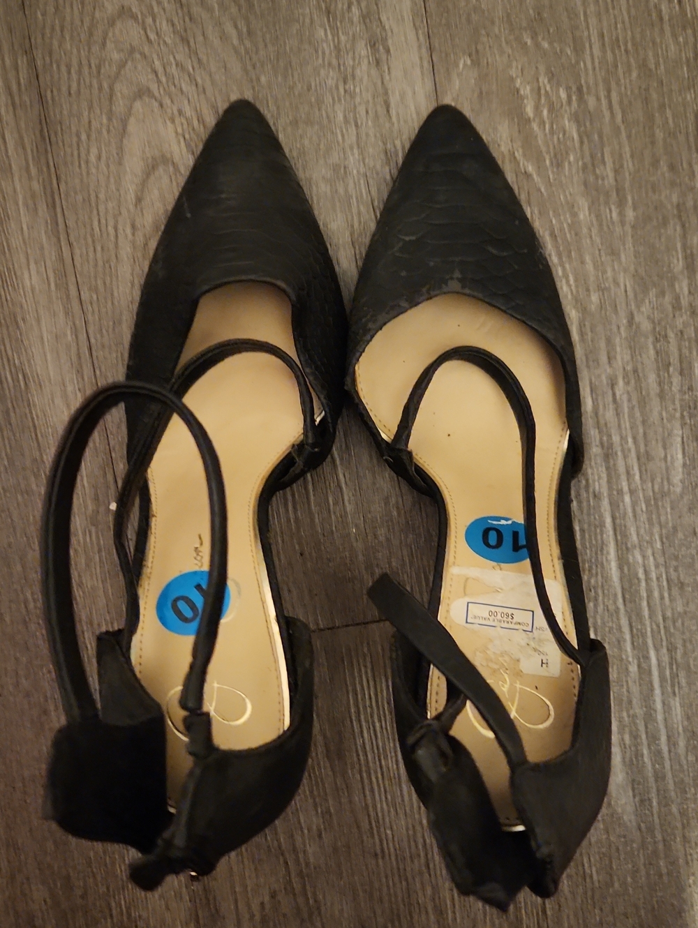 Jessica Simpson Black Pointed Toe D’Orsay Slingback Heels